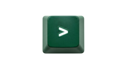 Poster - A single green computer key with the greater than symbol on it