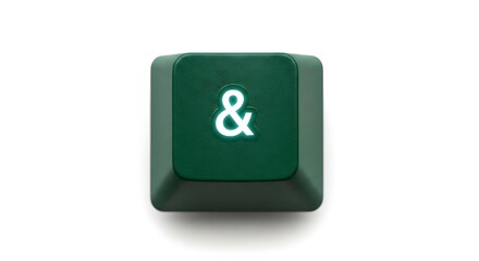 Poster - Green ampersand keycap isolated on white background.