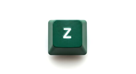 Poster - Isolated green keyboard key with the letter Z on a white background