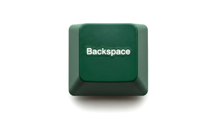 Poster - Close-up of a Green Backspace Key