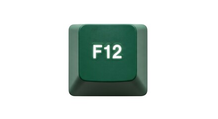 Poster - Close up of a green F12 key on a keyboard