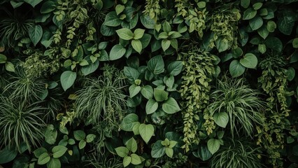 Poster - Beautiful verdant plants creating a natural vertical backdrop