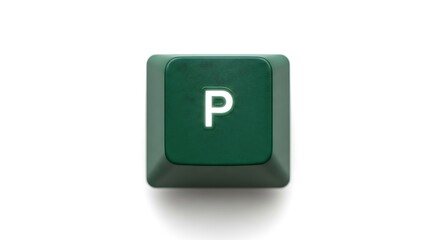 Poster - Green P key on white background