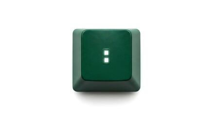 Poster - Close-up of a green colon keycap on white background