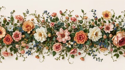 Poster - Decorative flower frame