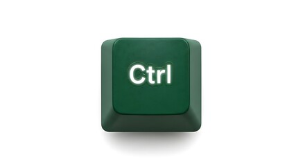 Poster - Close-up of a green Ctrl key on a white background