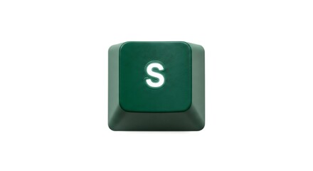 Poster - Close-up of a Green S Key from a Keyboard