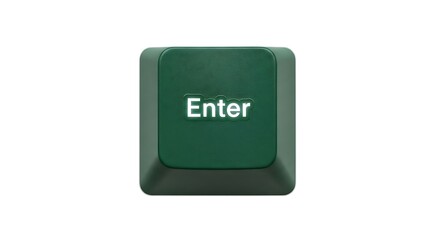 Poster - Green Enter Key on White Background