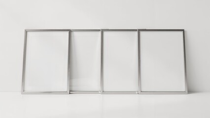 Poster - Unfilled frames in vertical position, equipped with white border mats.