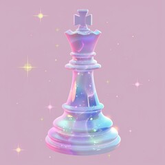 Wall Mural - king chess icon background pastel illustration.
