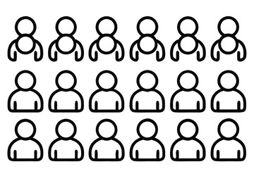 Poster - Minimalist Crowd Illustration Simple Design of People in Black White and Color