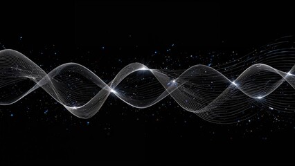 Poster - Elegant abstract wiring displayed on a black canvas. Advanced technological theme. Part of a cutting-edge design concept. 3D visual rendering.