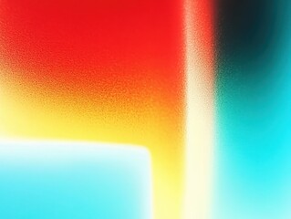 Fototapete - Gradient color background with texture. Colorful abstract art. Modern artistic paint with red, yellow, blue, and teal.