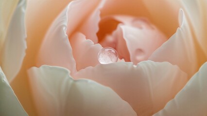 Poster - Water droplets resting on a flower's petal
