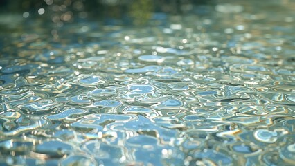 Poster - Out of Focus Colorful Glimmers on Smooth Water in Daylight