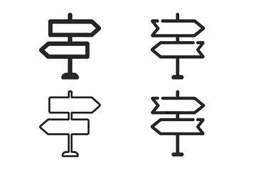 Fototapete - Directional arrow signs navigation icons collection web design UI app interface. Diverse styles solid dashed lines vector illustration set transparent background