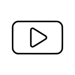 Poster - Outline icon of play button in a rectangular shape  