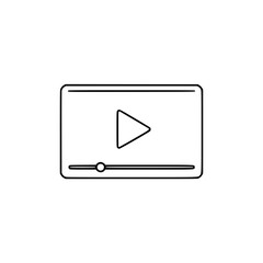 Poster - Video player outline icon for multimedia concepts, thin outline  