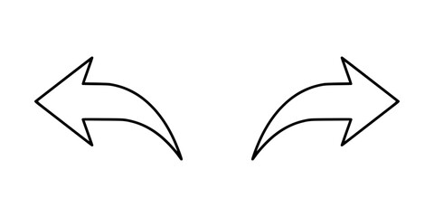 Poster - Outline arrows pointing in opposite directions concept of outline icon  