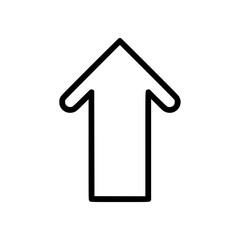Poster - thick arrow icon pointing upwards representing direction and movement  