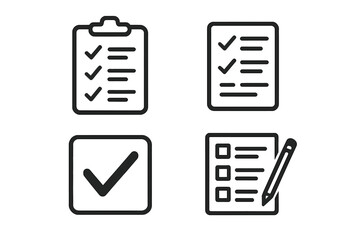 Poster - Checklist icon set. Task list symbol. Clipboard vector. To-do list illustration. Check mark sign. Productivity concept. Survey, form, schedule, plan, project management.