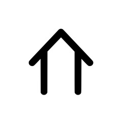 Poster - Outline icon of an upward arrow resembling a house with thick lines  