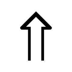 Poster - Upward arrow icon in minimalist black design concept of outline icon, medium arrow, thick outline  