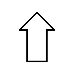 Poster - Outline icon thick arrow in simple black line design  