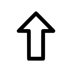 Poster - Bold upward arrow icon in black, outline icon  