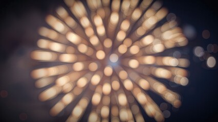 Poster - Softly blurred fireworks against a bokeh-lit background