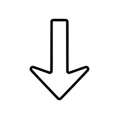 Poster - Outline icon arrow symbolizing direction and movement concept, medium arrow, thin outline  