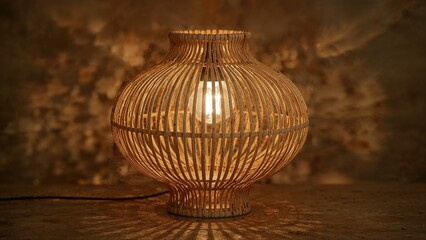 Poster - Ornamental lamps crafted from rattan in cozy hues