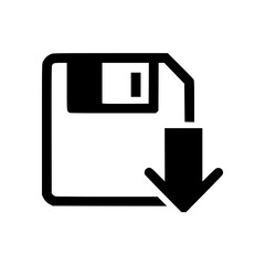 Poster - Outline icon of saving as a computer disk with arrow - Concept of outline icon  