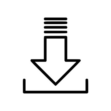 Download icon with downward arrow and horizontal line symbol  