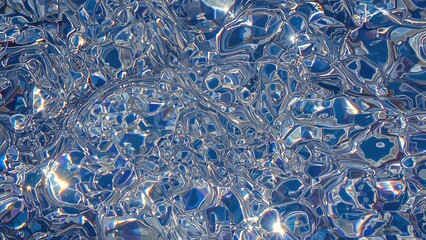 Poster - Vibrant oil droplets on water forming a cosmic-inspired abstract design