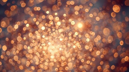 Poster - Vibrant out-of-focus background illuminated with glowing bokeh. Summer vibe.