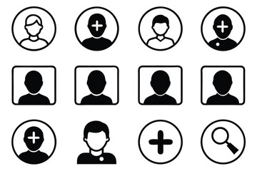 Aufkleber - Nine Simple Flat Vector Icons in a Grid Layout for UI Design