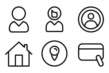 Aufkleber - Simple Clean Illustration of Six Contacts or Connections with Various Colors