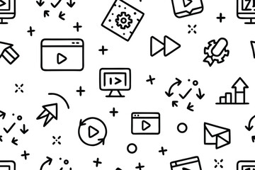 Aufkleber - Seamless Pattern Template with White Background for Textile Fabric and Wallpaper Design