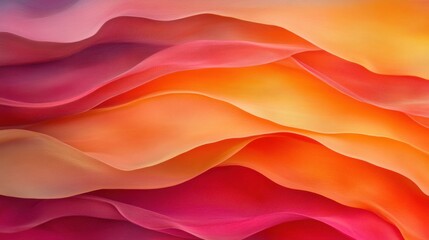Fototapete - Waves of color create a vibrant abstract art piece in warm tones