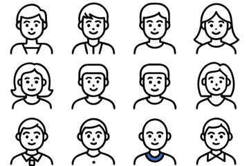 Aufkleber - Grid of 16 EPS Images Vector Design with CMYK and Grayscale Colors