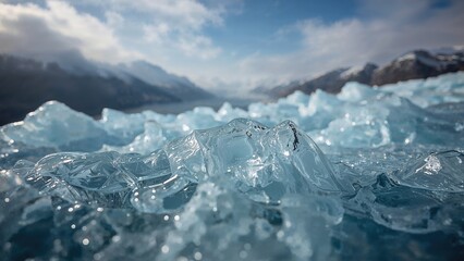 Poster - Close-up image of pristine ice on a high-altitude glacier