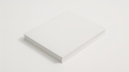 Poster - Close-up of an empty white journal isolated on a white backdrop with a clipping path