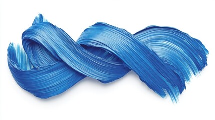 Poster - Bright blue paint stroke showcasing artistic texture and movement