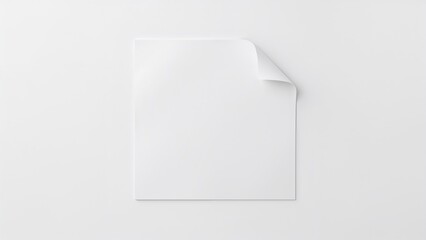 Poster - Plain white sheet with a bent corner set on a white background