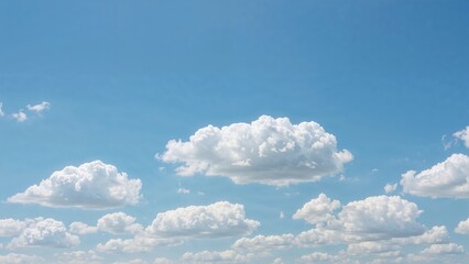 Aufkleber - Graphic depiction of fluffy clouds set against a blue background