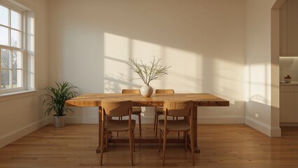 Poster - Decorative Setup for a Wooden Dining Table
