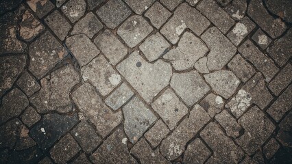 Poster - Old pavement surface featuring tile texture as background