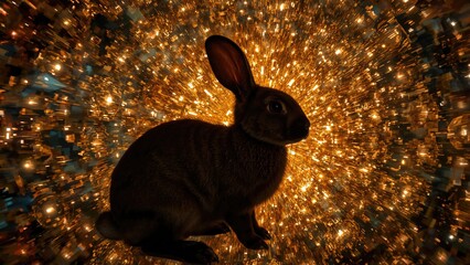 Poster - Rabbit Shadow Set on a Brightly Lit Backdrop