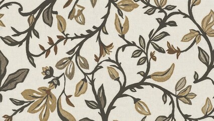 Poster - Subtle garden-inspired floral silhouettes with a natural decorative theme